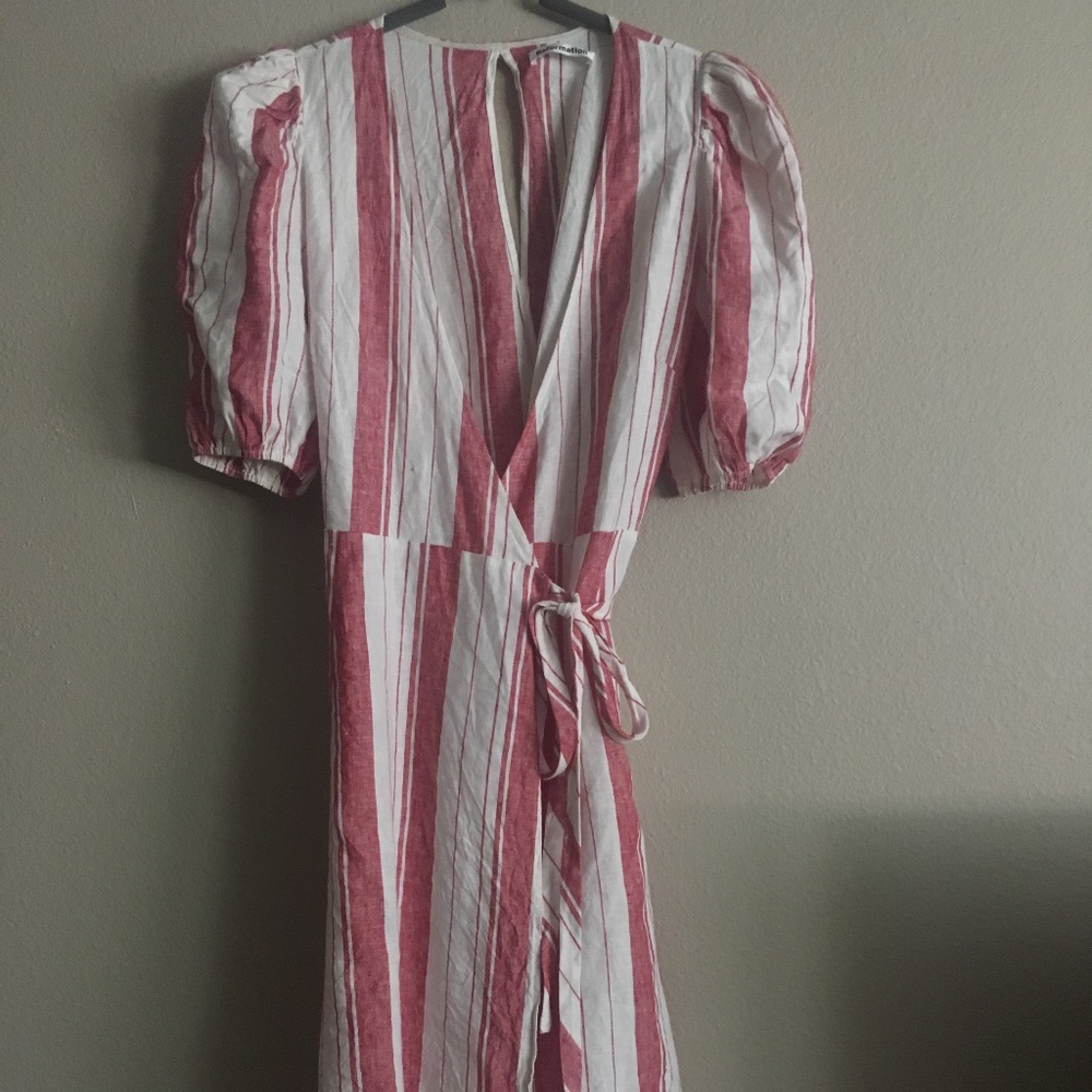 NWOT Reformation make waves linen wrap dress M